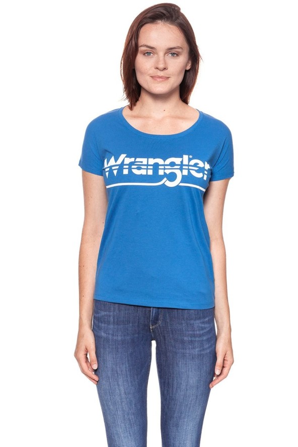 WRANGLER T SHIRT DAMSKI SS GRAPHIC TEE DEEP WATER W7Z02EVDF 112132145