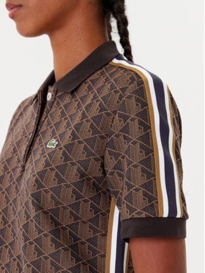 Lacoste Polo DF3364 Brązowy Slim Fit