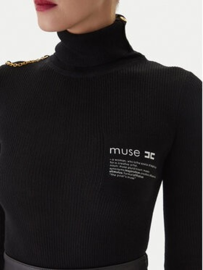 Elisabetta Franchi Golf MK-43B-57E2-V320 Czarny Regular Fit