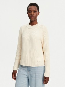 AMI Paris Sweter FKS024.KN0031 Écru Regular Fit