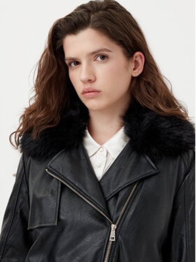 Motivi Kurtka z imitacji skóry R396Q000922N Czarny Slim Fit