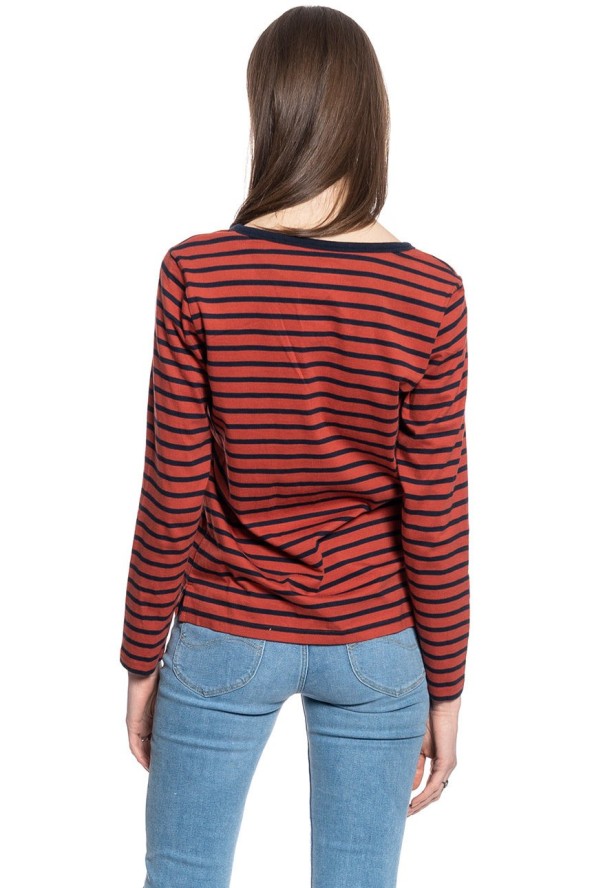DAMSKA KOSZULKA Z DŁUGIM RĘKAWEM LEE LS SCOOP NECK TEE REGULAR FIT RED OCHRE L44DYKOE 112109832