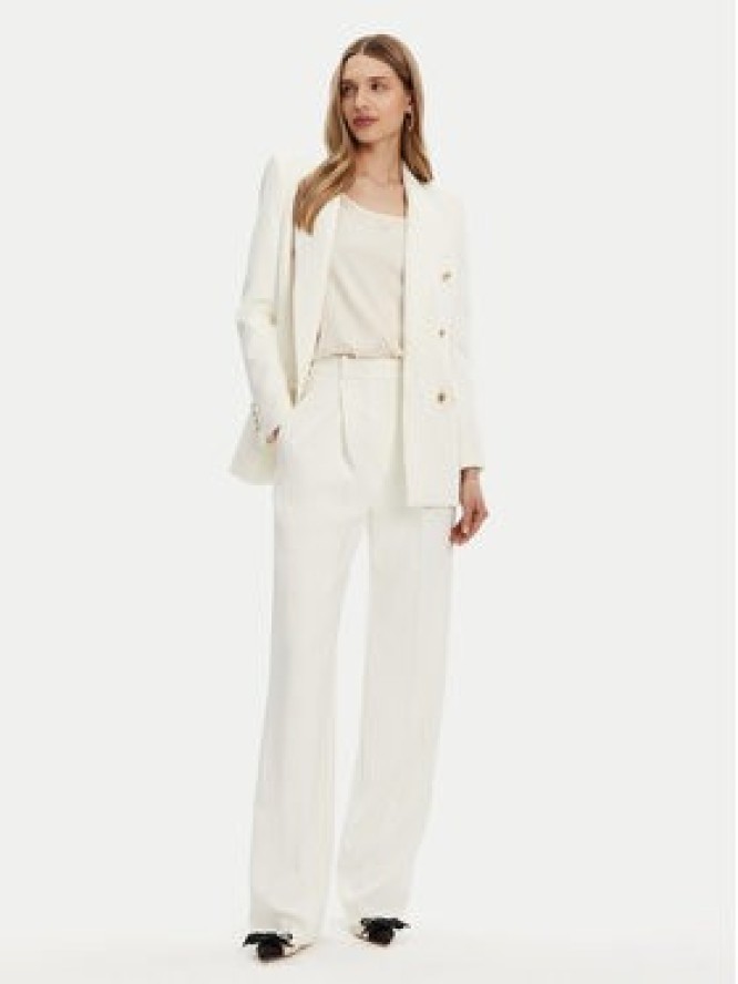 Elisabetta Franchi Spodnie materiałowe PA-081-51E2-V360 Biały Regular Fit