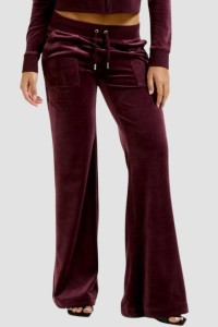 JUICY COUTURE Śliwkowe spodnie dresowe damskie Layla Low Rise, Rozmiar XS