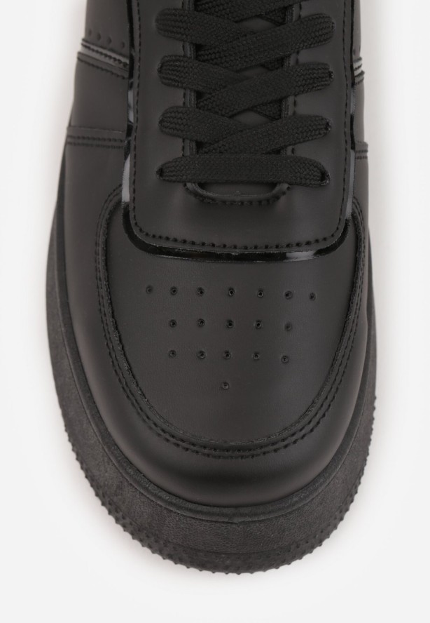 Czarne Klasyczne Sneakersy Vices na Grubej Podeszwie Torira