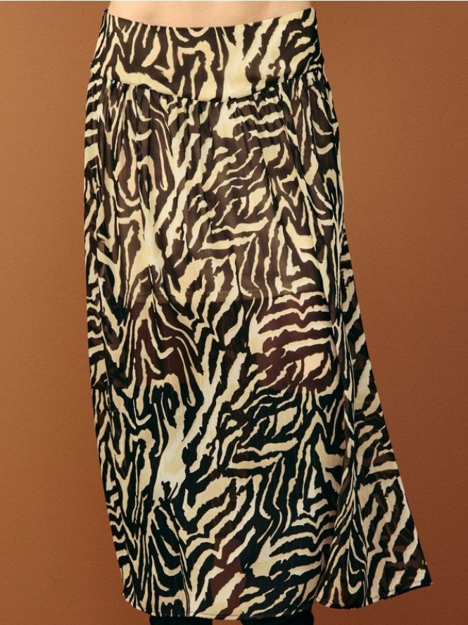 Spódnica midi ze wzorkiem - wielobarwny