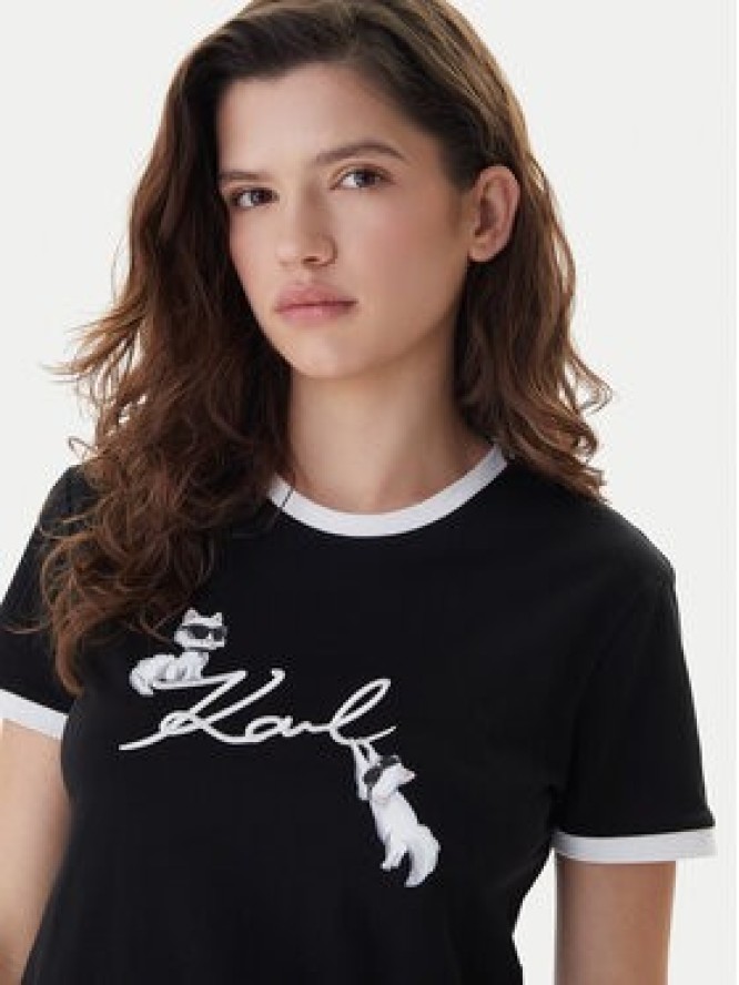 KARL LAGERFELD T-Shirt B1W17040 Czarny Slim Fit