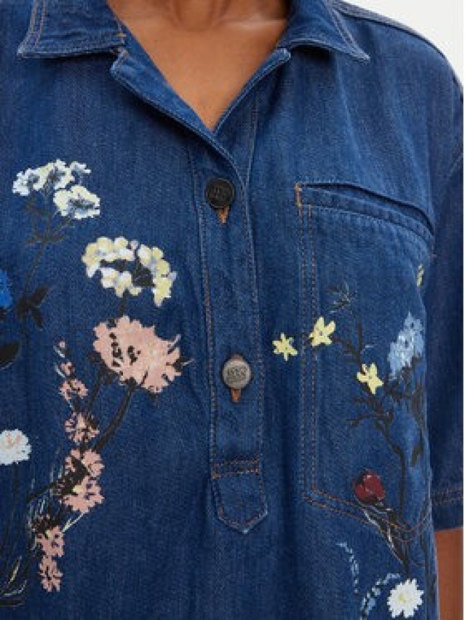 Munthe Koszula jeansowa Phor 252100525203 Niebieski Loose Fit