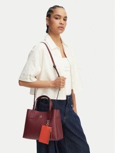 Tommy Hilfiger Torebka Th Icon Mini Satchel AW0AW18722 Bordowy