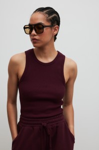 Top na ramiączkach w kolorze BURGUNDY- ISLA-M