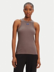 HUGO Top 50508857 Brązowy Slim Fit