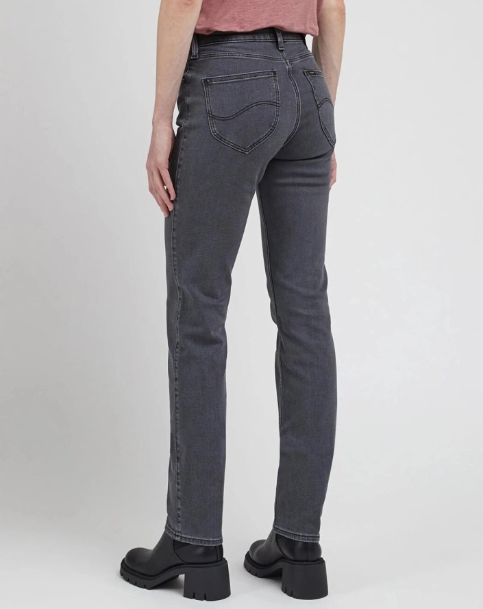 LEE MARION STRAIGHT DAMSKIE SPODNIE JEANSOWE MOODY GREY L301ODD42