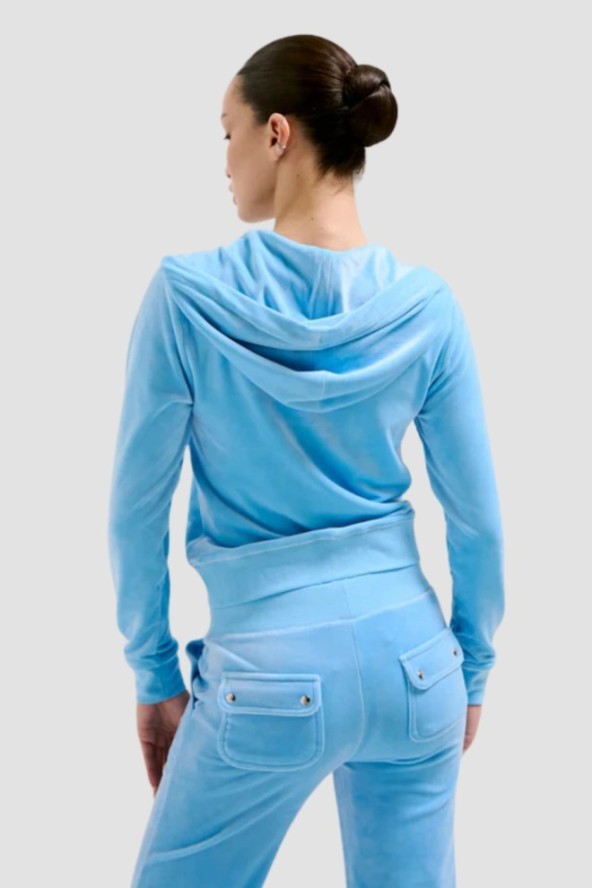 JUICY COUTURE Błękitna damska bluza Robertson Hoodie, Rozmiar L