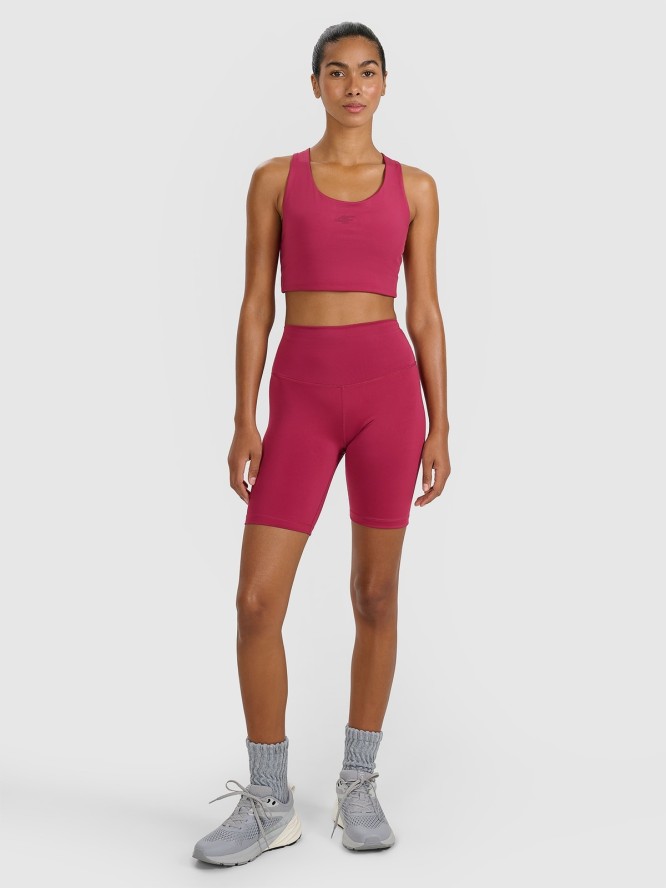 4F Legginsy kolarki treningowe damskie - czerwone S