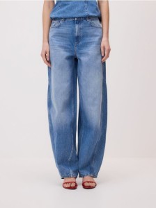 Jeansy barrel leg - niebieski