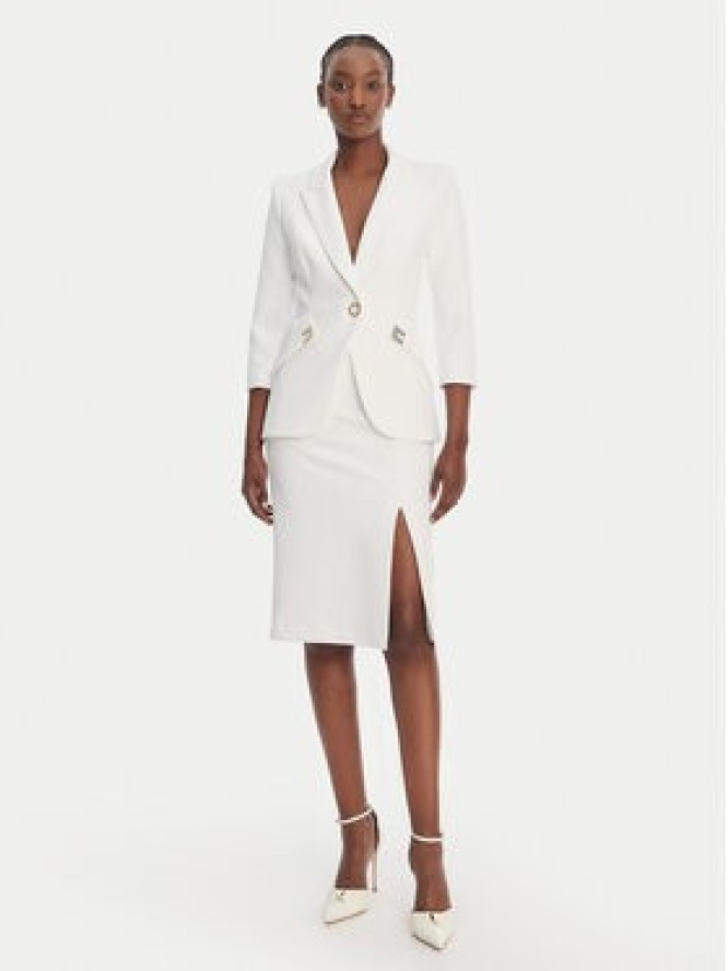 Elisabetta Franchi Spódnica ołówkowa GO-147-61E2-V320 Biały Regular Fit