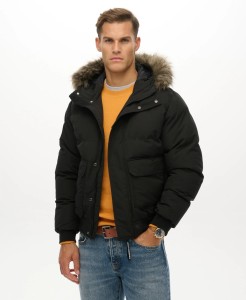 superdry Everest Hooded Puffer Bomber Jacket — pikowana kurtka z kapturem,