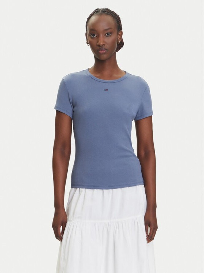 Tommy Jeans T-Shirt Essential DW0DW17383 Niebieski Slim Fit