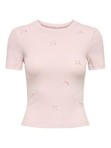 ONLY T-Shirt Femke 15369336 Różowy jasny Slim Fit