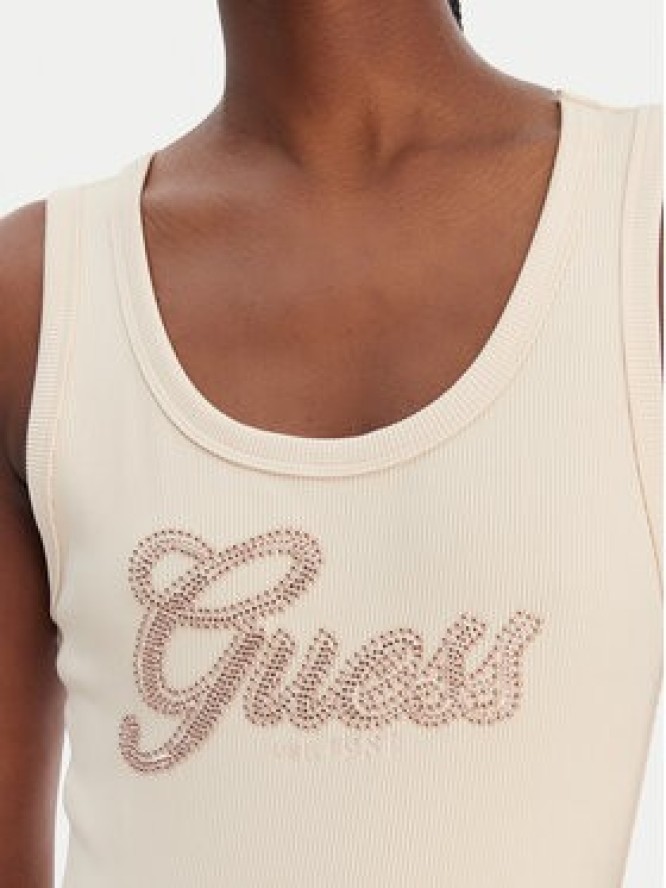 Guess Top W6GP22 K2954 Beżowy Regular Fit