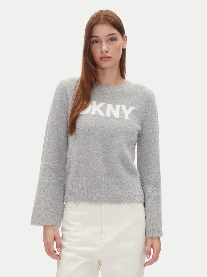DKNY Sweter DJ4R0504 Szary Regular Fit