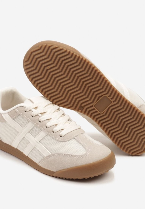 Beżowe Sneakersy w Stylu Kultowych Tenisówek Ilissena