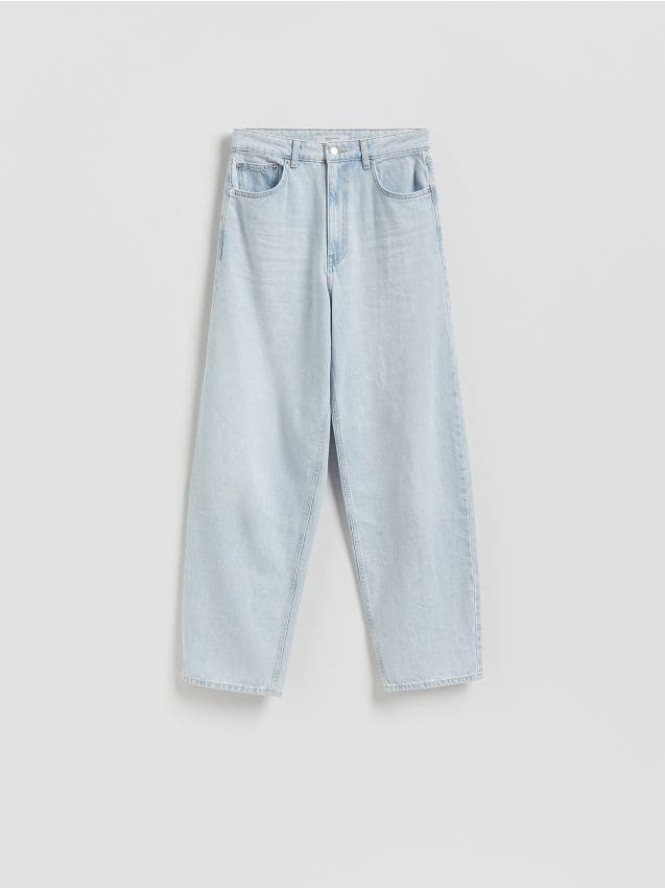 Jeansy barrel leg - niebieski