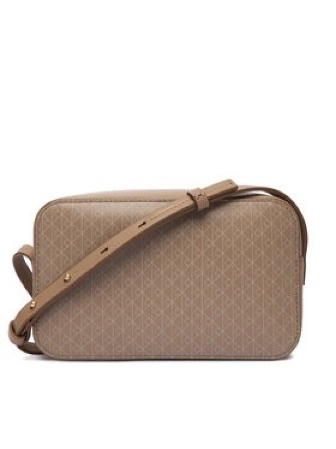 Calvin Klein Torebka Emblem Aop Elongated Camera Bag LV04F3268G Beżowy