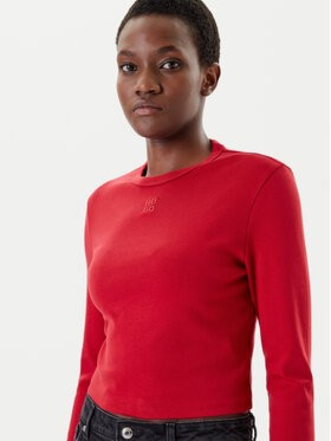 HUGO Bluzka Dafilomena_3 50518378 Czerwony Slim Fit