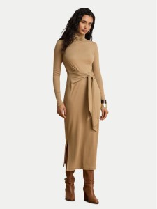 LAUREN RALPH LAUREN Sukienka dzianinowa 200980028500 Beżowy ciemny Slim Fit