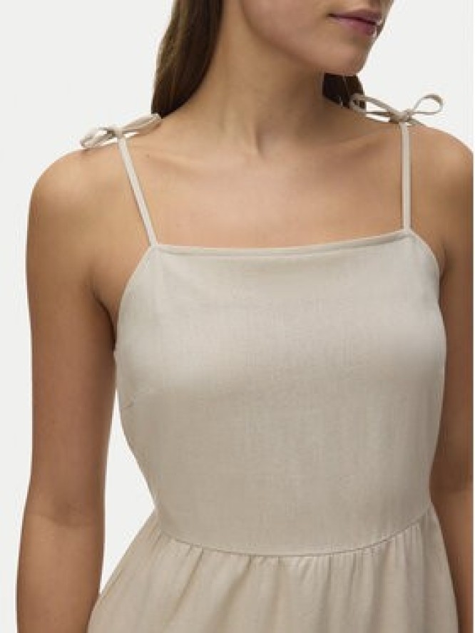 Vero Moda Sukienka letnia Mymilo 10340527 Beżowy Regular Fit