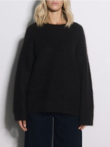 Sweter z moherem - ciemnobrązowy