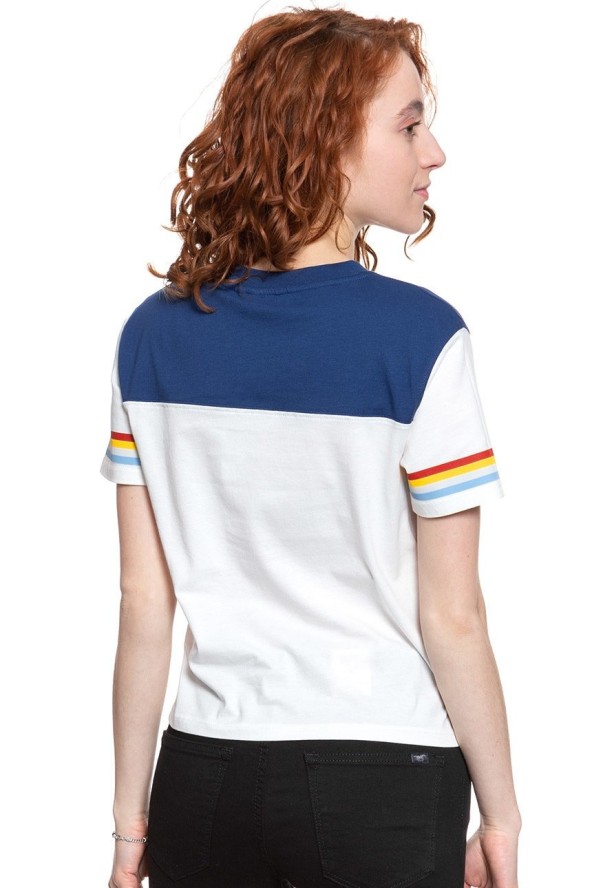 WRANGLER T SHIRT DAMSKI CUT N SEW V TEE OFF WHITE W7P0GH737 112132020