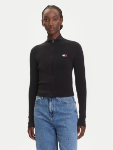 Tommy Jeans Kardigan DW0DW20967 Czarny Slim Fit