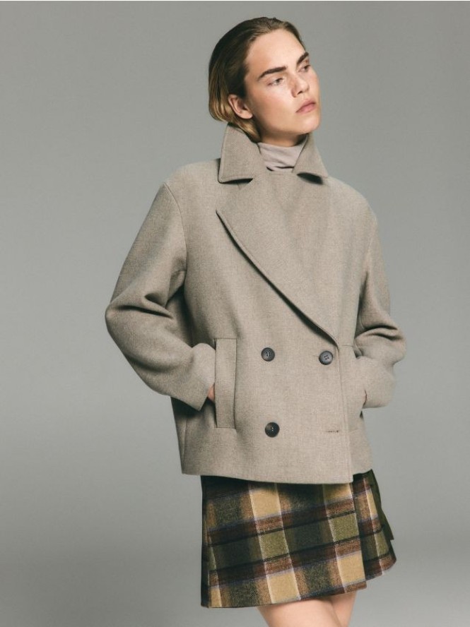 Spódnica mini z dodatkiem wełny - wielobarwny