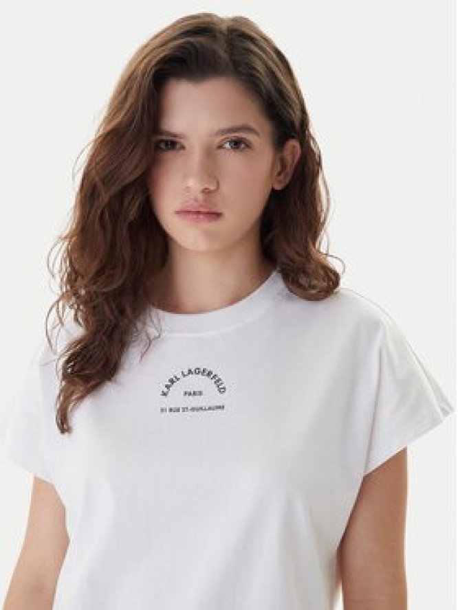 KARL LAGERFELD T-Shirt B1W17032 Biały Relaxed Fit