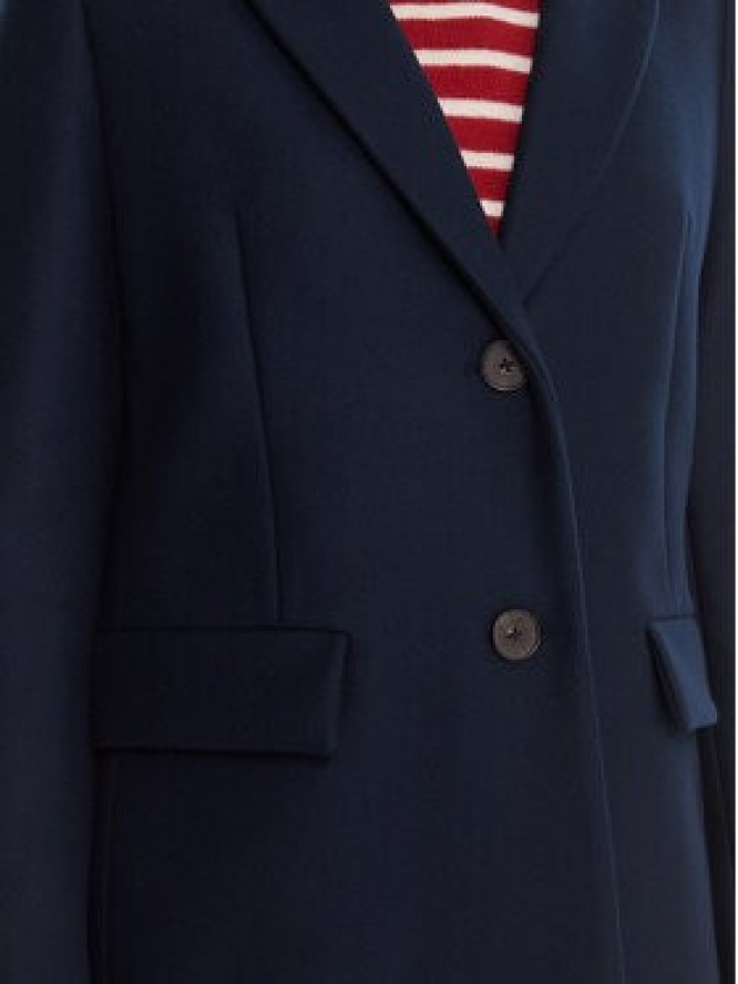 Tommy Hilfiger Płaszcz wełniany WW0WW46547 Granatowy Regular Fit