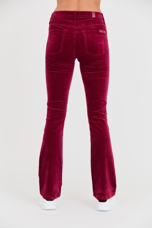 7 FOR ALL MANKIND Bordowe damskie spodnie Bootcut Velvet, Rozmiar 27
