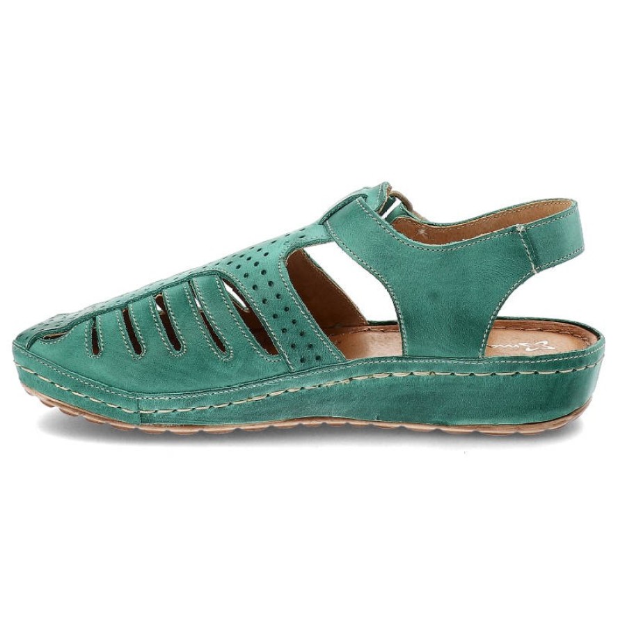 Zielone Sandały Maciejka Wygodne Skórzane Buty