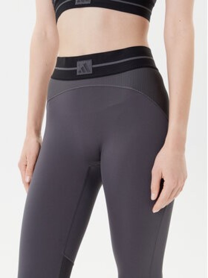 adidas Legginsy Hyperglam JN2651 Szary Slim Fit