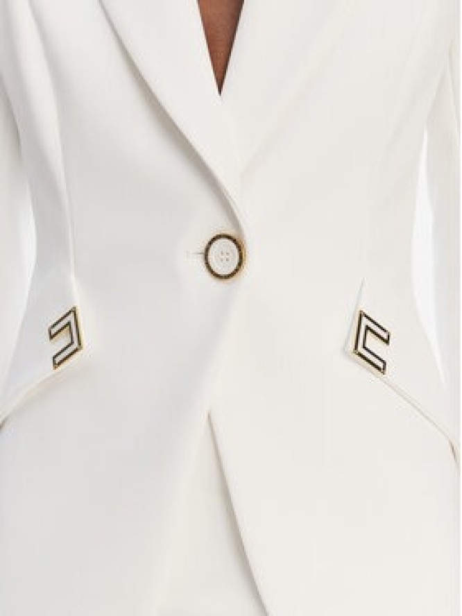 Elisabetta Franchi Marynarka GI-215-61E2-V590 Biały Regular Fit