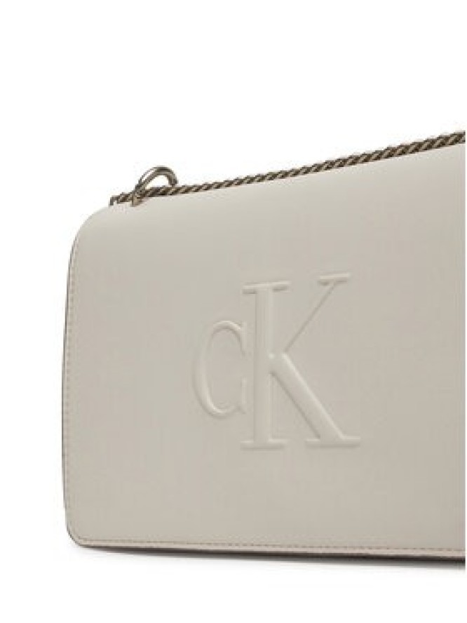 Calvin Klein Jeans Torebka Sculpted Ew Flap25 Shoulder Bag LV04K3035G Biały
