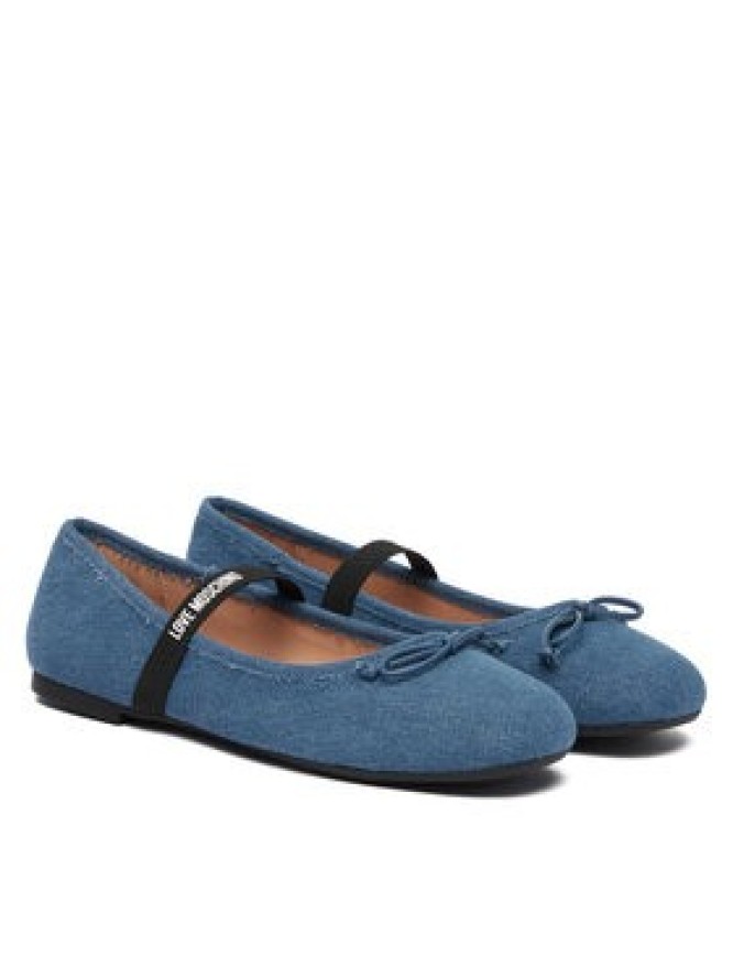 LOVE MOSCHINO Baleriny JA11121G1OJO5700 Niebieski