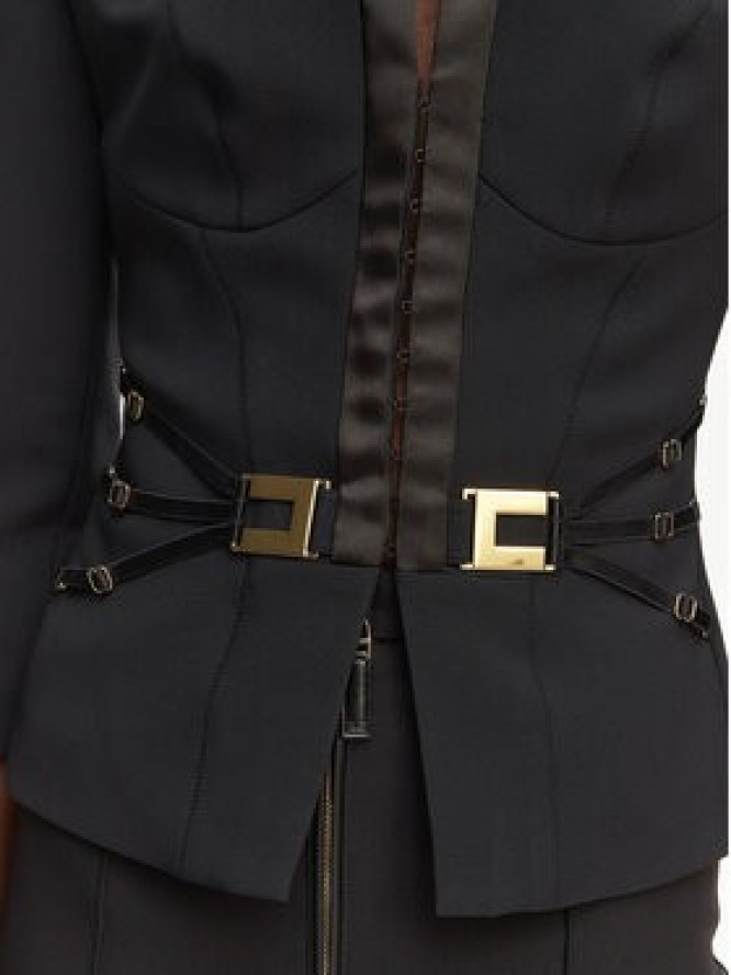 Elisabetta Franchi Marynarka GI-202-61E2-V590 Czarny Regular Fit
