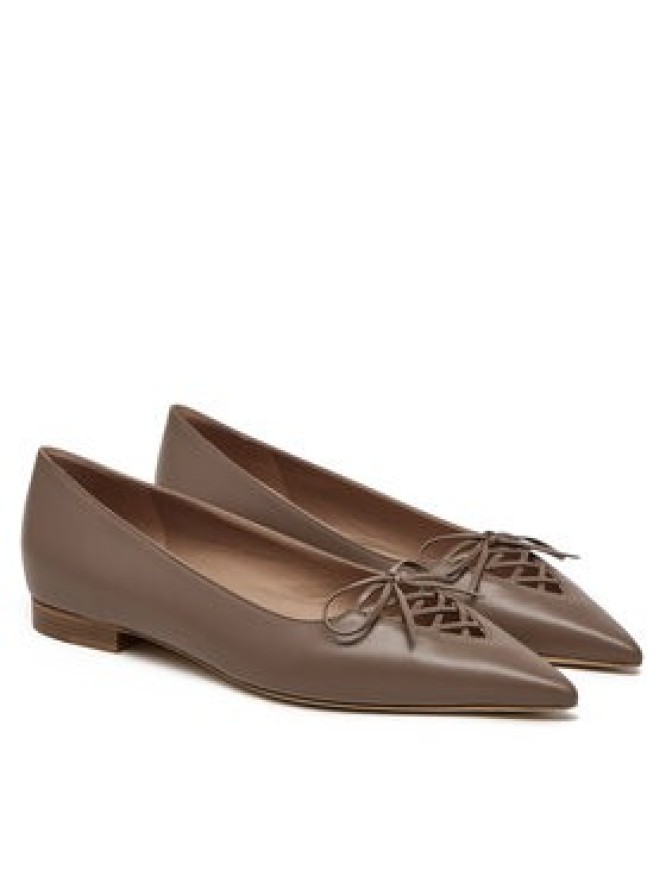 MALONE SOULIERS Baleriny Hedy Flat 10-2 Brązowy