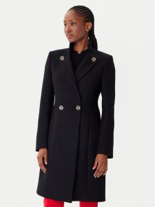 Rinascimento Płaszcz wełniany CFC0126218003 Czarny Regular Fit