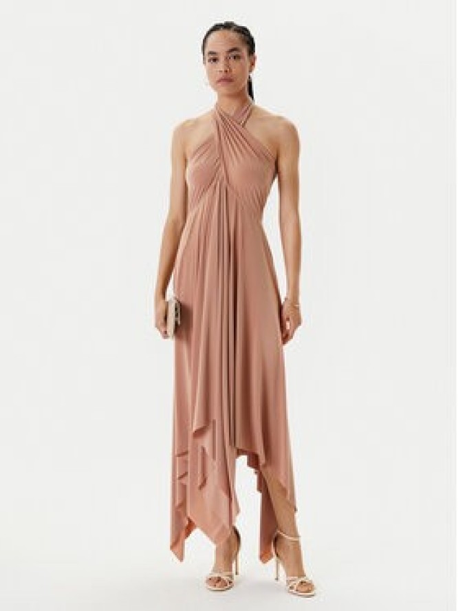 NORMA KAMALI Sukienka koktajlowa KK1253PLO62833 Beżowy Slim Fit