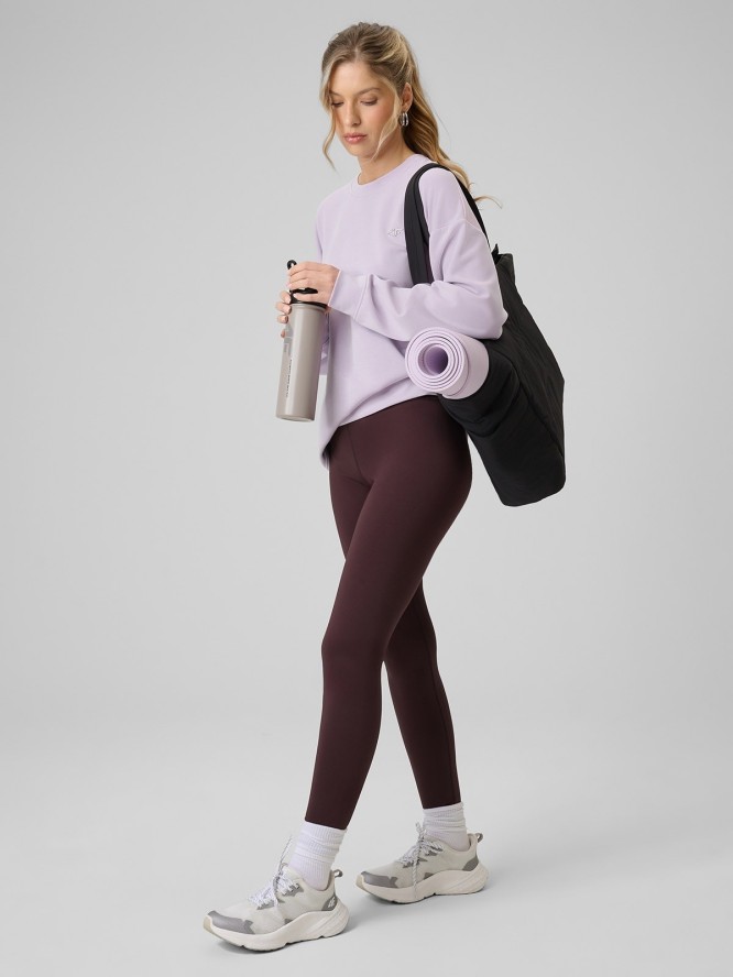 4F Bluza dresowa regular z modalem damska - fioletowa XS