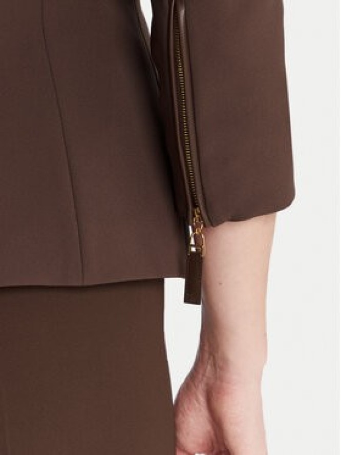 Elisabetta Franchi Marynarka GI-174-56E2-V660 Brązowy Regular Fit