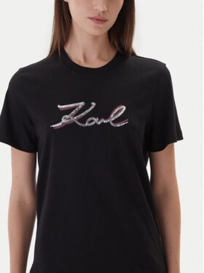 KARL LAGERFELD T-Shirt A4W17052 Czarny Regular Fit